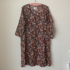 Jess Brown Caftan Dress Cafe Length